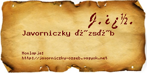 Javorniczky Özséb névjegykártya